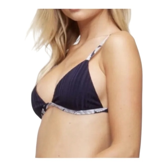 Tavik Zepplin Slinky Rib Bikini Swim Top in Evening Blue Size L NWT - Picture 3 of 8